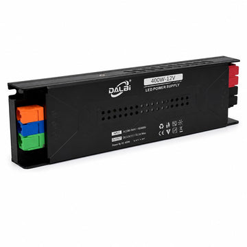 Sursă Alimentare LED 12V 400W 33.3A Slim, Conectare Rapidă Push-In, Carcasă Aluminiu DALBI