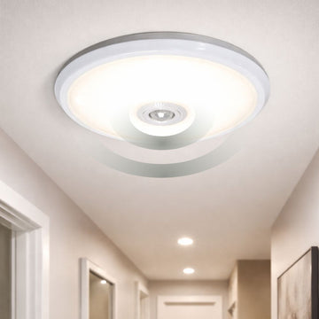 Plafonieră LED cu Senzor de Mișcare, 18W, Ø290x95mm, 6500K, Lumină Rece