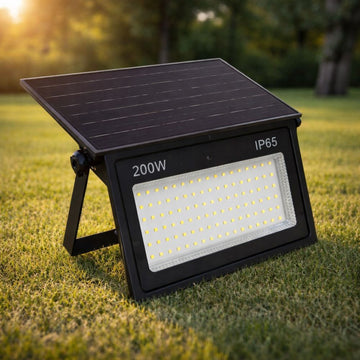 Proiector Solar LED 200W, 1900lm, IP65, 6500K, 320x210x52mm