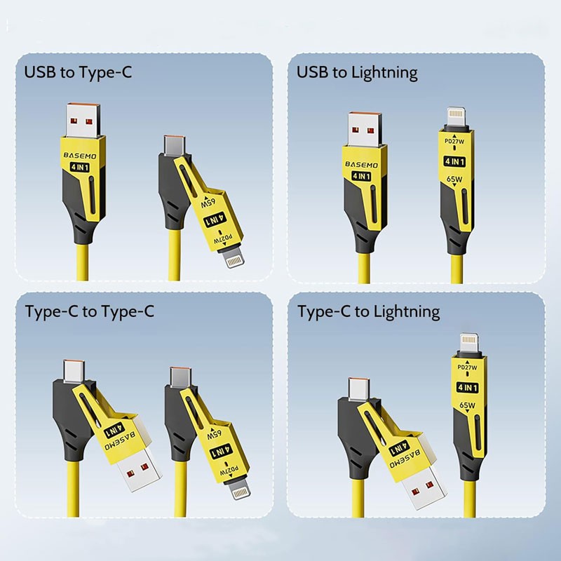 Cablu de Date Extensibil 4 în 1 PD Fast 27W, Tip C - USB - iPhone, CA-894