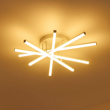 Lustră LED Axis, 6 Brațe, 73W, 6750lm, 600x600x190mm, Albă