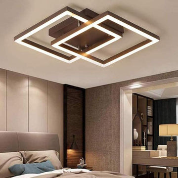 Lustră LED Cafeniu Șină 80W, 4800lm, 3000K-6500K, Telecomandă, 300+300mm