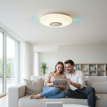 Plafonieră LED Smart Cu Muzică, Ø390mm, 30W, RGB+W