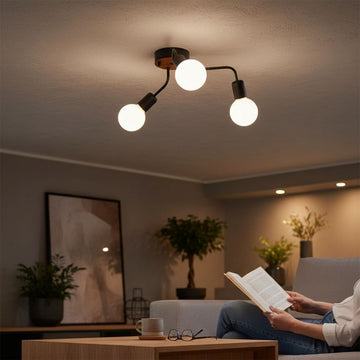 Lustră Ahtapot Negru, 3xE27, 60W