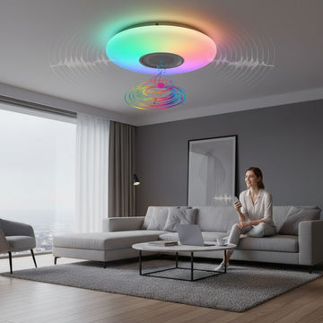 Plafonieră LED Smart Cu Muzică, Ø390mm, 24W, RGB+W