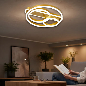 Lustră LED Themis, 115W, 6800lm, 3000K-6500K, Cu Telecomandă, 200+300+500mm