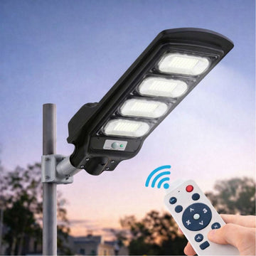 Corp Stradal LED Cu Panou Solar Monocristalin, Telecomandă Inclusă