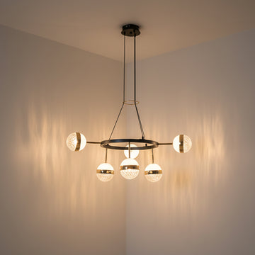 Lustră LED Elianna Negru-Auriu, 92W, 9300lm, 2700K-6500K, 580x800mm