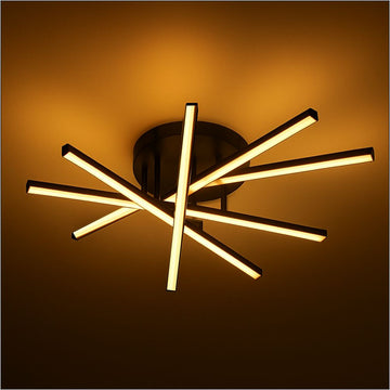 Lustră LED Axis Negru, 6 Brațe, 73W, 5040lm, 600x600x120mm