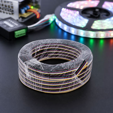 Cablu Alimentare LED RGB/RGBWW/RGB+CCT 6 Fire, 50m/Rolă DALBI