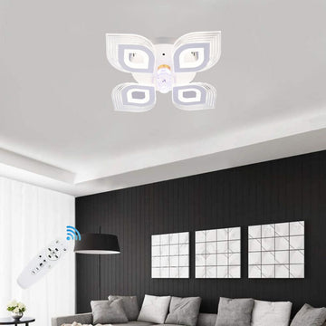 Lustră LED Metis, 90W, 4 Brațe, 3 Culori, Telecomandă IR
