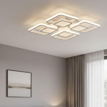 Lustră LED Patientia, 100W, 8 Brațe, 3 Culori, Telecomandă IR