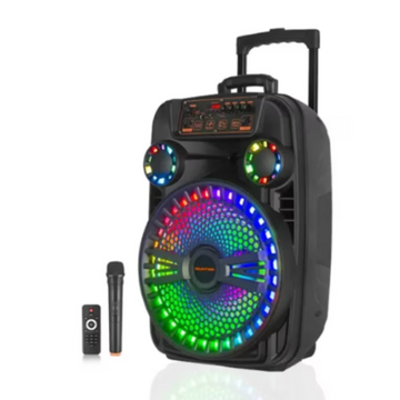 Boxa portabila bluetooth kolov J-1505, USB, Radio FM, microfon, joc de lumin RGB, 15 inch