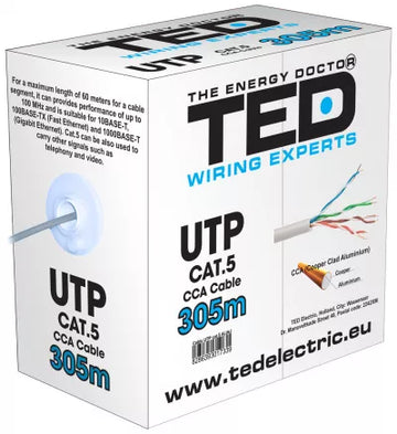 Cablu UTP Cat.5 CCA 0.50 mm TED Wire Expert