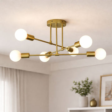 Lustră Astra Auriu, 6xE27, 42W, 900x390mm