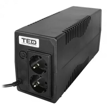 UPS TED Electric 700VA 400W, Stabilizator, 2x Schuko, Ecran LED, Acumulator 12V 7Ah