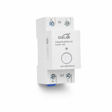 Intrerupător Temporizator WiFi Smart Tuya 40A, Pe Sina DIN DALBI