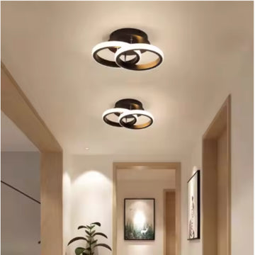 Lustră LED Cu 2 Cercuri 35W, 3 Culori, Telecomandă, 400mm x 100mm