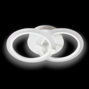 Lustră LED Cercuri 35W, 2 Brațe, 3 Culori, Telecomandă, 400x100mm