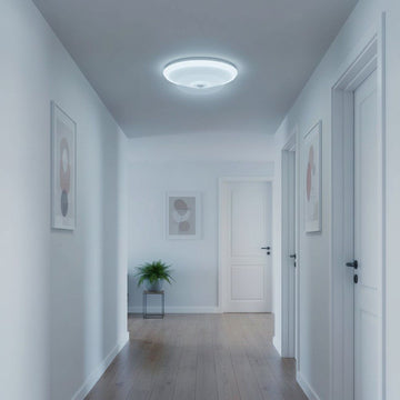 Plafonieră LED cu Senzor de Mișcare, 18W, Ø290x95mm, 6500K, Lumină Rece