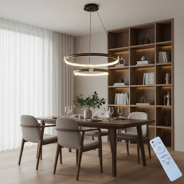 Lustră LED Ajustabilă, 85W, 3500lm, 3000K-6500K, Telecomandă IR, 400x600mm