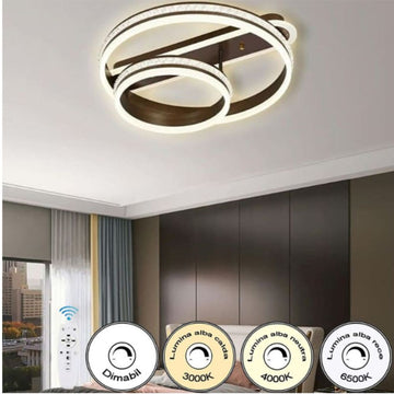 Lustră LED Egeria, 150W, 9100lm, 3000K-6500K, Telecomandă, 300+500mm