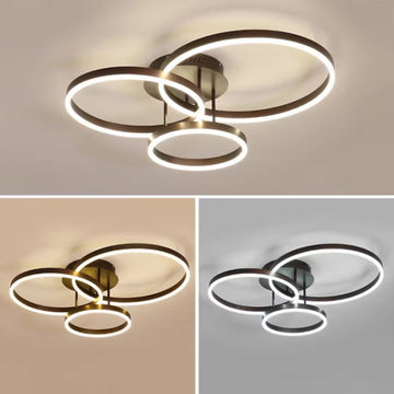 Lustră LED Dione, 85W, 4500lm, 3000K-6500K, Telecomandă, 200+300+400mm