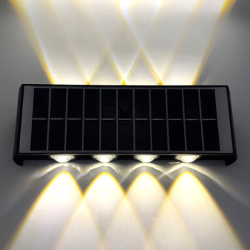 Aplică LED Exterior Solară, 8W, IP65, 3000K, Senzor Lumină, Neagră