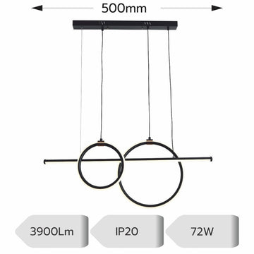 Lustră LED Titania Ajustabilă, 72W, 3900LM, 3000K-6500K