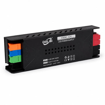 Sursă Alimentare LED 12V 100W 8.3A Slim, Conectare Rapidă Push-In, Carcasă Aluminiu DALBI