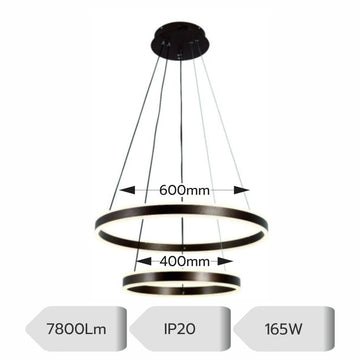Lustră LED Ajustabilă, 165W, 7800lm, 3000K-6500K, 400mm x 600mm, Telecomandă