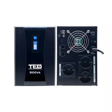 UPS TED Electric 3100VA 1800W, 3x Schuko, Ecran LCD, 4x Acumulator 12V 9Ah