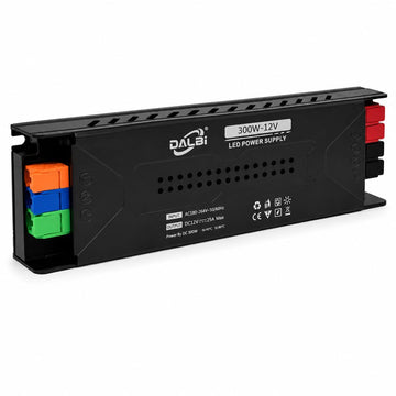 Sursă Alimentare LED 12V 300W 25A Slim, Conectare Rapidă Push-In, Carcasă Aluminiu DALBI