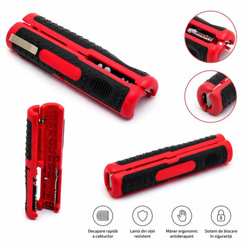 Dezizolator Cablu Electric Multifuncțional Reglabil 0.5–6mm, RG59 RG6 Profesional DALBI