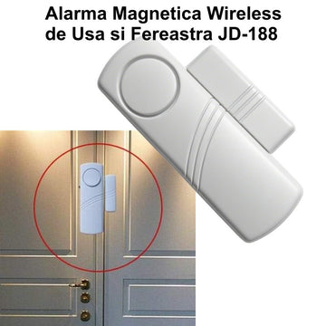 Alarmă Wireless Mini JD-188 pentru Uși – Sistem Compact de Securitate cu Sensibilitate Reglabilă pentru Protecția Locuinței și Birourilor