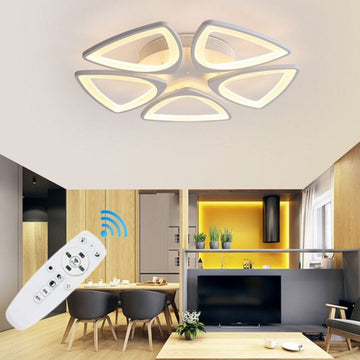 Lustră LED cu 5 Brațe, 80W, 3 Culori, Telecomandă, 470x85mm
