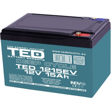 Acumulator 12V 15Ah Deep Cycle Plumb-Acid, Pentru Scutere Electrice și UPS