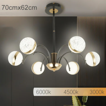 Lustră LED Hyla Negru+Auriu, 95W, 9500LM, 3000K-6500K, 700x620mm