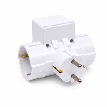 Triplu Stecher 3 Prize Compact 16A 250V, Cu Intrerupător și Protecție Copii DALBI