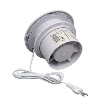 Ventilator Rotund de Baie A125, 15W, Clapetă Automată, Telecomandă Programatoare, IPX2