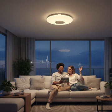 Plafonieră LED Smart Cu Muzică, Ø390mm, 30W, RGB+W