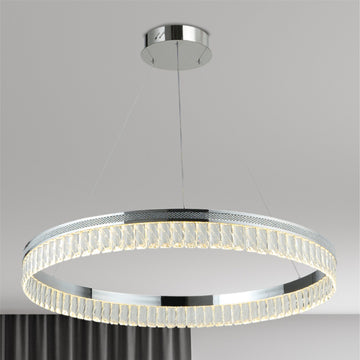 Lustră LED Pavo Alb, 80W, 5600lm, 2700K-6500K, 500x1200mm, Telecomandă