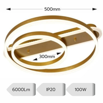 Lustră LED Themis, 100W, 6000lm, 3000K-6500K, Telecomandă, 300+500mm