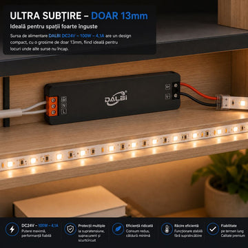 Sursă Alimentare LED 24V 100W 4, 1A Ultra Slim 13mm