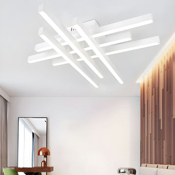 Lustră LED Axis Alb, 6 Brațe, 90W, 8100lm, 800x800x100mm