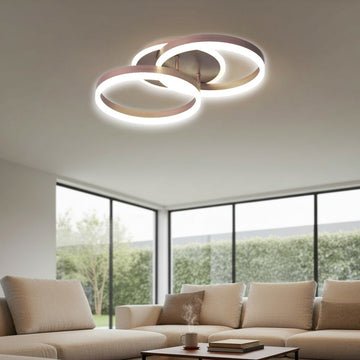 Lustră LED Dione, 64W, 3800lm, 3000K-6500K, Telecomandă, 300+300mm