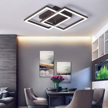 Lustră LED Cafeniu Șină 80W, 4800lm, 3000K-6500K, Telecomandă, 300+300mm