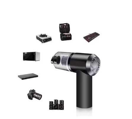 Aspirator Portabil Fără Fir 2in1 120W cu Lumină LED – Aspirator Auto și pentru Locuință, Dimensiuni 15.5x14.2 cm, Culoare Neagră