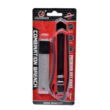 Cutter Profesional Ergonomic cu Lamă Neagră de 18mm și Rezervă – Unelte pentru Tăiere Precisă în Proiecte de Crafting sau Birou