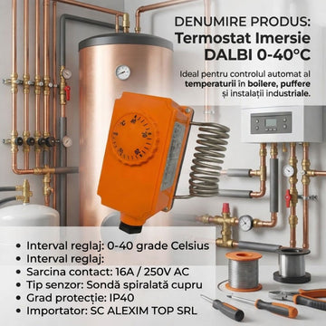 Termostat de Imersie IMIT TC2, Senzor Spirala 0-40 Grade